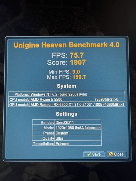 what is a good heaven benchmark score.